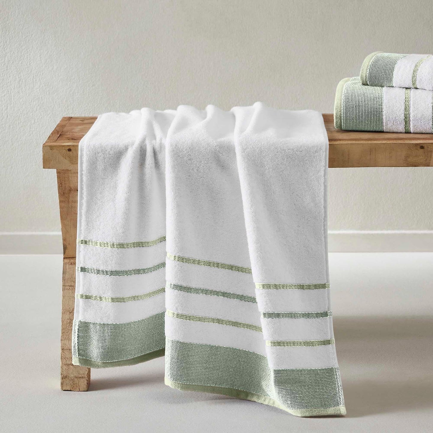 Decorative Cotton Stripe Bath Towel Set - Noelle Collection
