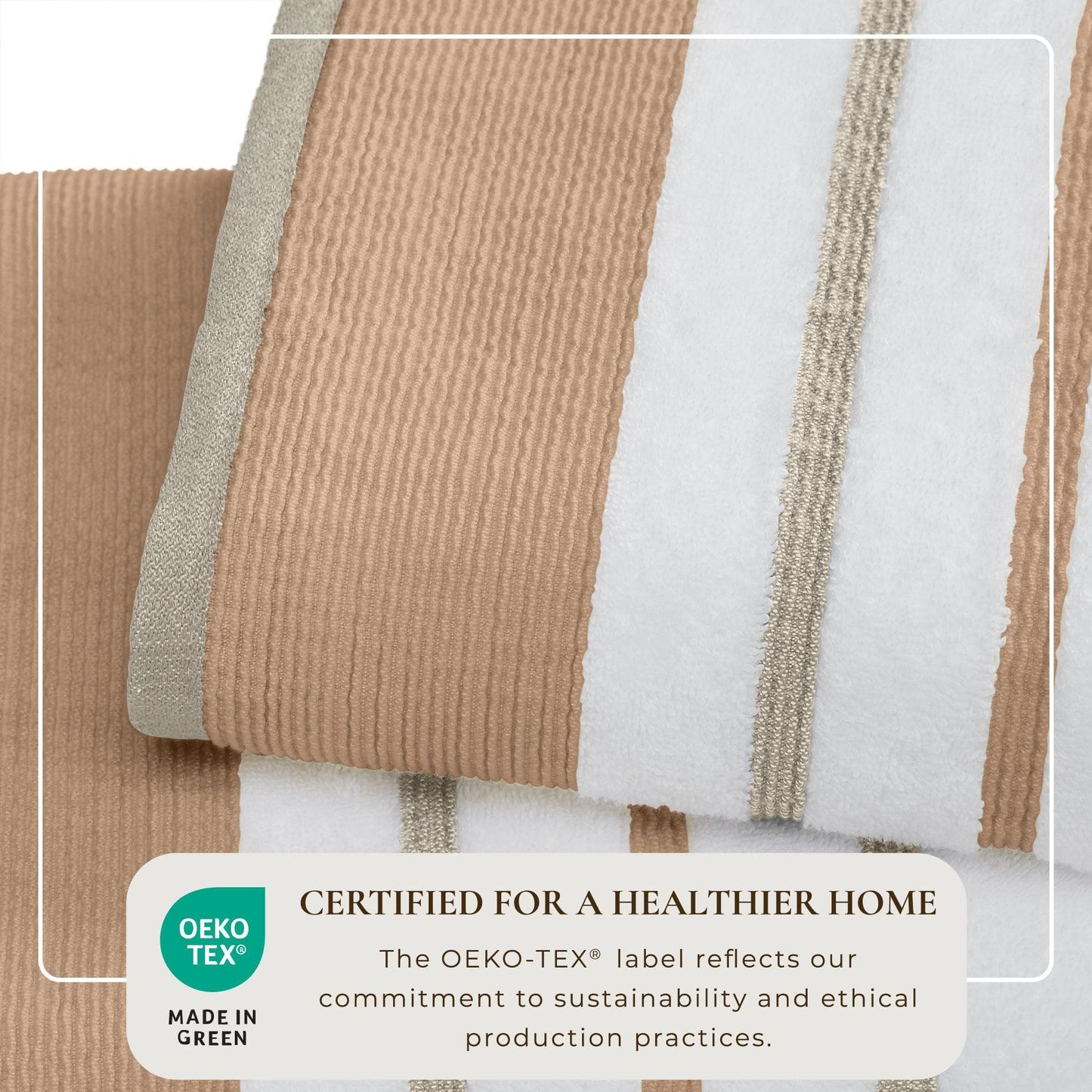 Decorative Cotton Stripe Bath Towel Set - Noelle Collection