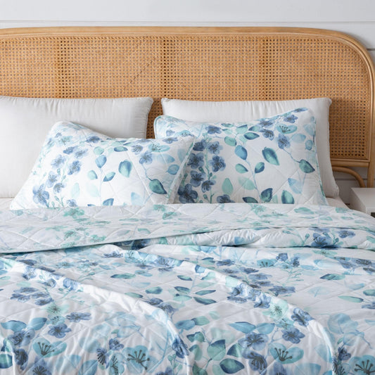 3 Piece Floral Quilt Set - Miranda Collection