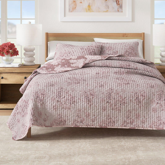 Floral Printed Cotton Quilt Set - Corin Collection