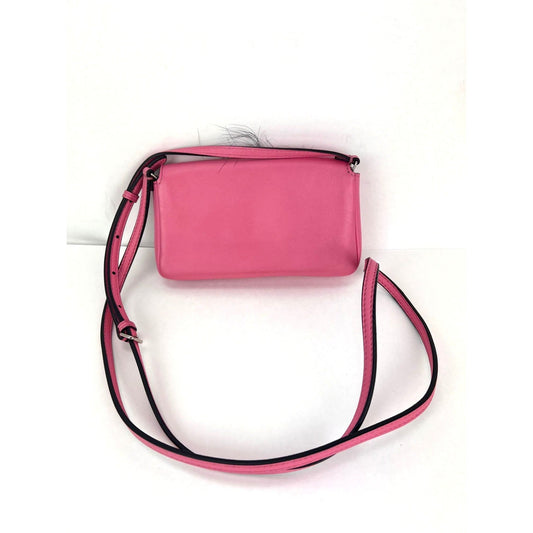 Fendi Monster Baguette Pink Leather Micro Crossbody Bag