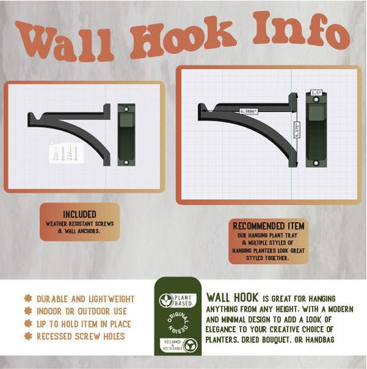 Hanging Planter Wall Hook, Curved