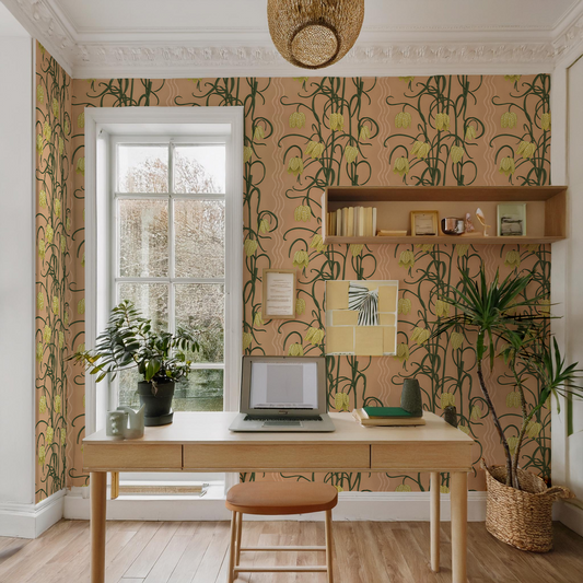 Campanas Wallpaper, clay and yellow