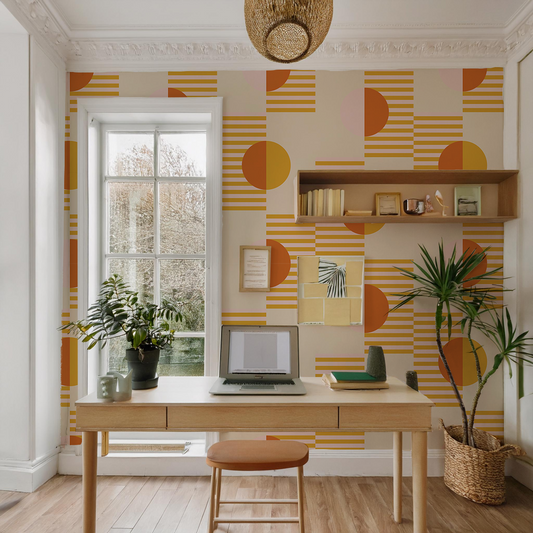 Summer Suns Wallpaper, yellow and orange