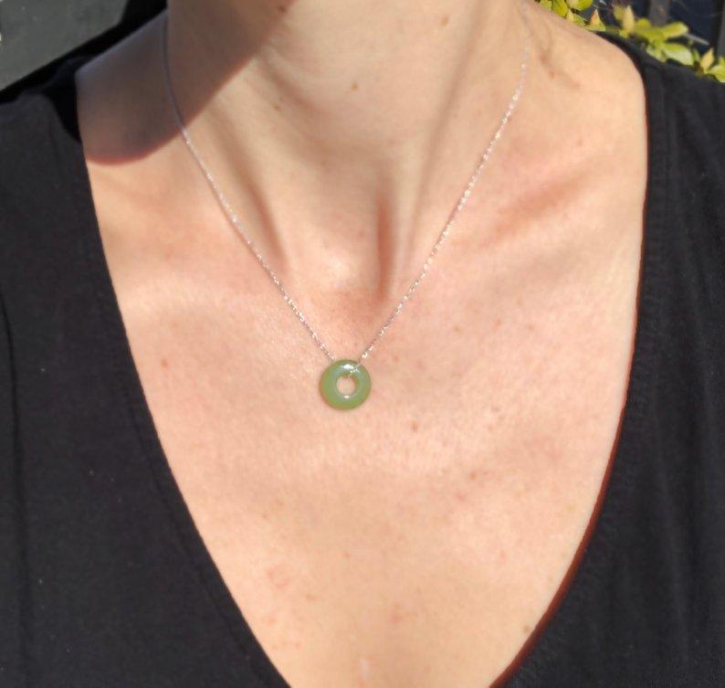Jade Donut (PI) Pendant, 15mm