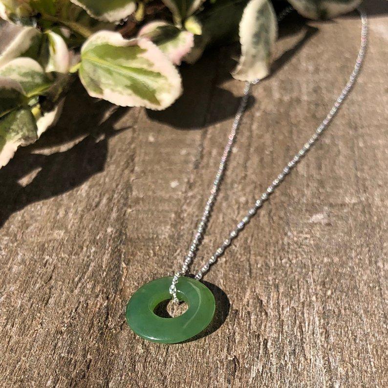Jade Donut (PI) Pendant, 15mm