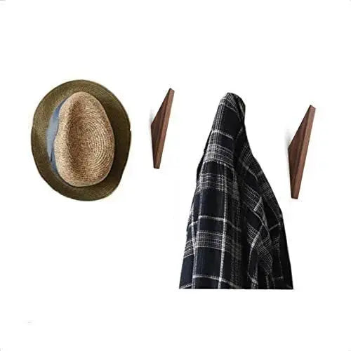 Modern Triangle Wood Hook - Walnut & Beech Wood
