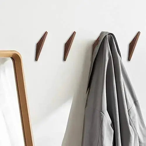Modern Triangle Wood Hook - Walnut & Beech Wood