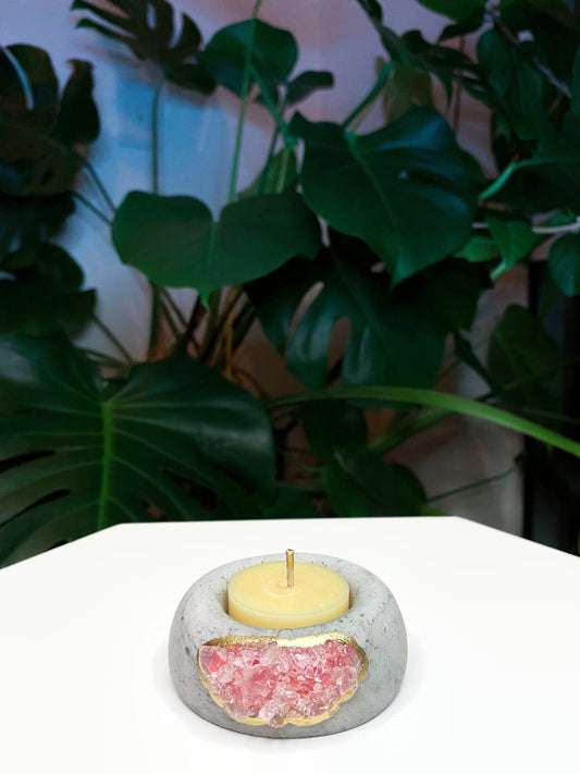 Geode Air Plant Holder -Rose Quartz Crystal Planter