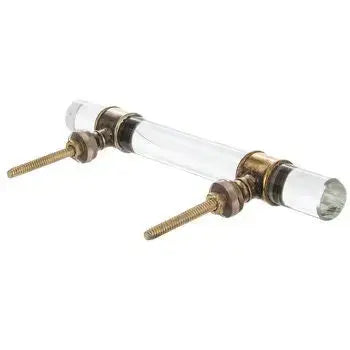 Glass Drawer Pull - Antique Brass