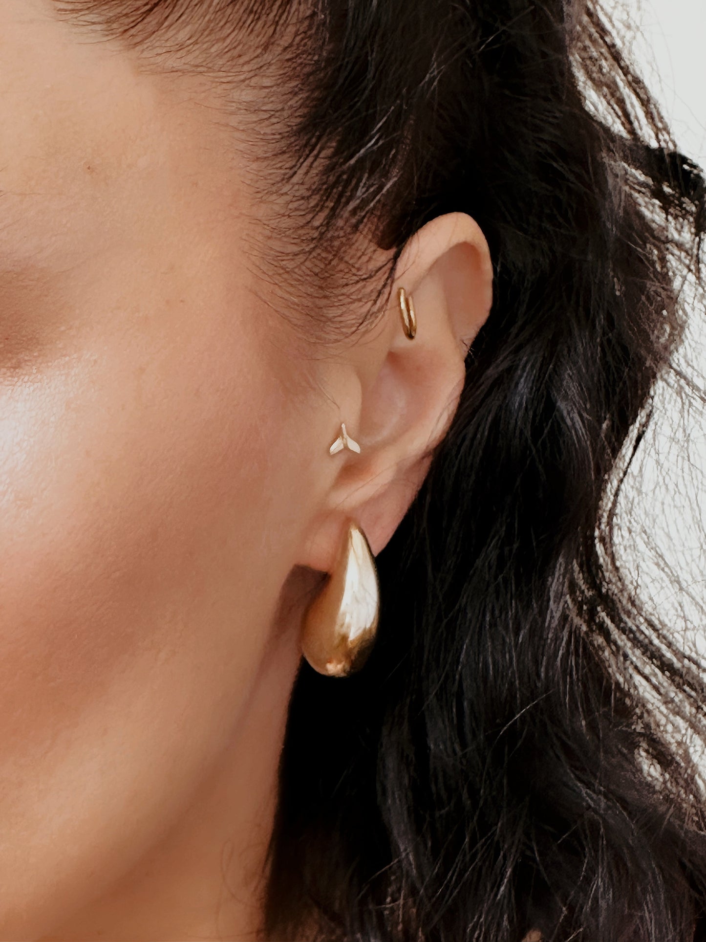 14K Solid Gold Drop Teardrop Earrings
