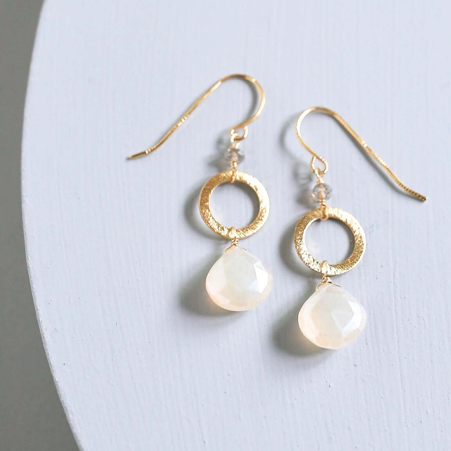 The Airie Earring - White Chalcedony Silver
