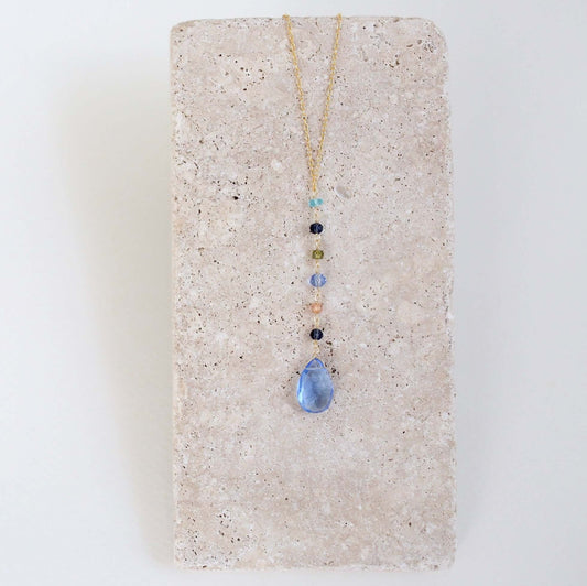 Sky Blue Quartz Yoga Pendant Necklace