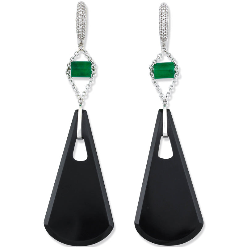 NATURAL BLACK JADE EARRINGS