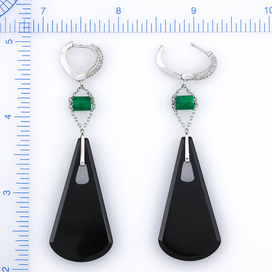 NATURAL BLACK JADE EARRINGS