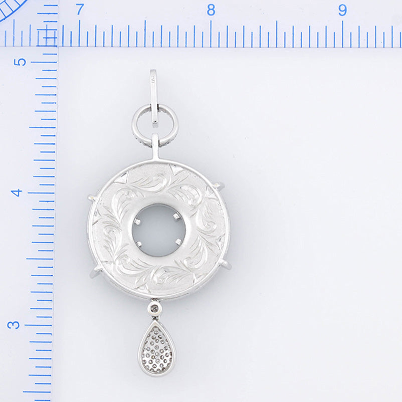 NATURAL GREEN LAVENDER BLACK JADE PENDANT