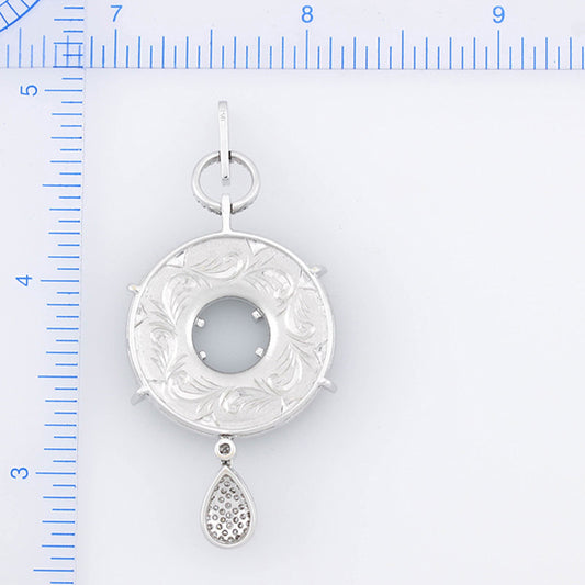 NATURAL GREEN LAVENDER BLACK JADE PENDANT