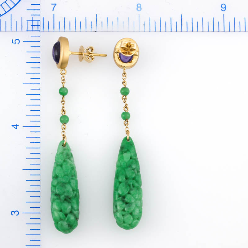 NATURAL GREEN JADE EARRINGS