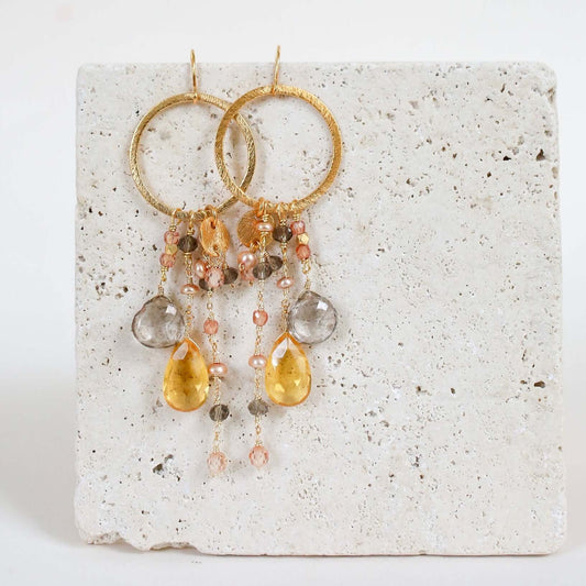 Citrine & Smoky Quartz Ammil Earrings