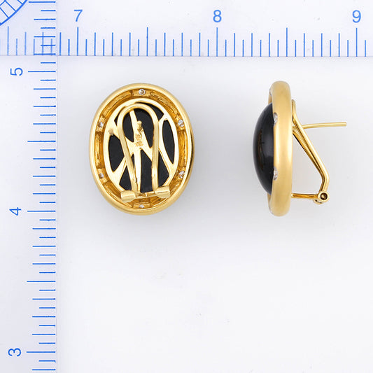 NATURAL BLACK JADE EARRINGS