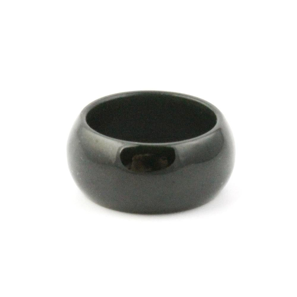 Black 10mm Jade Band Ring