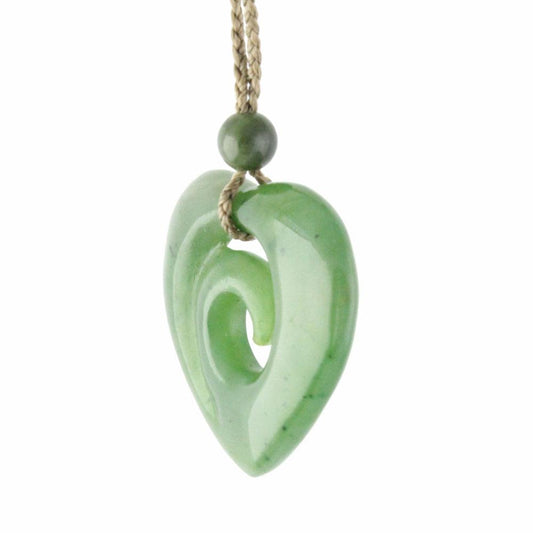 Jade Pendant, Koru-Heart - HNW-2890