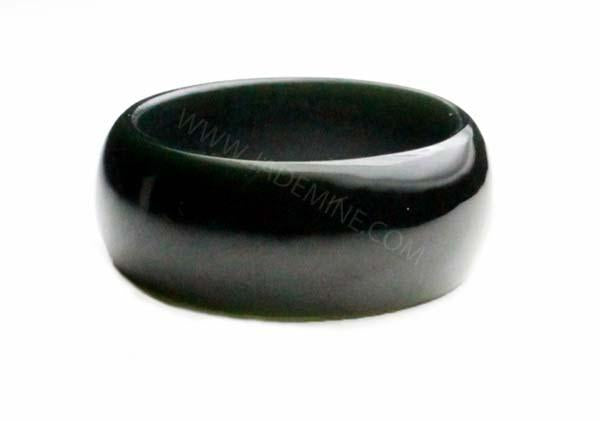 Black 10mm Jade Band Ring