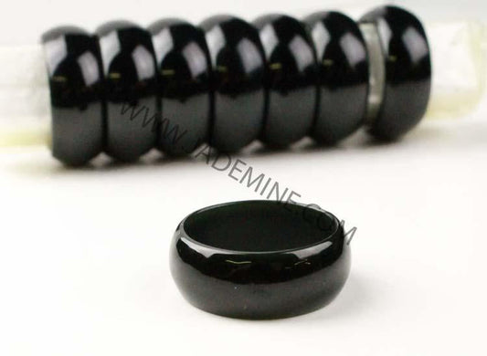 Black 10mm Jade Band Ring