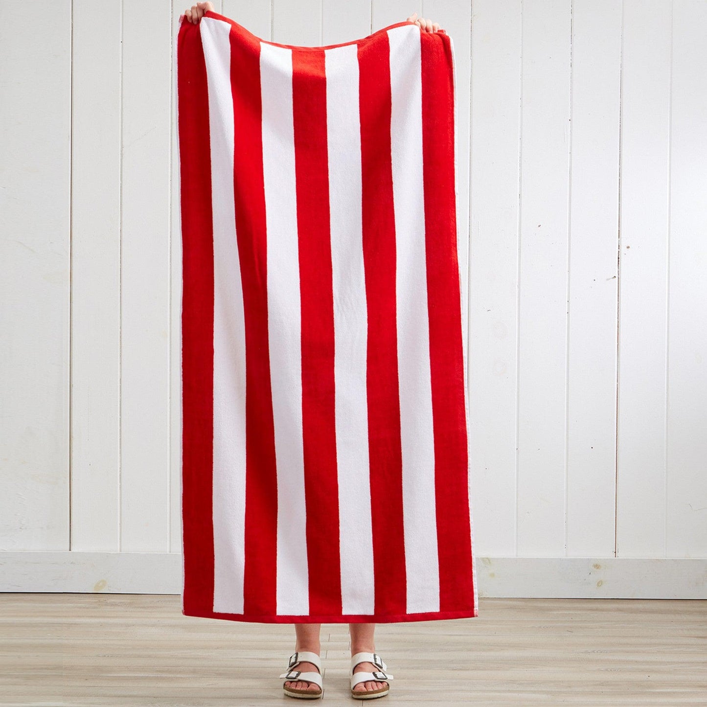 Cotton Velour Cabana Stripe Beach Towel - Novia Collection