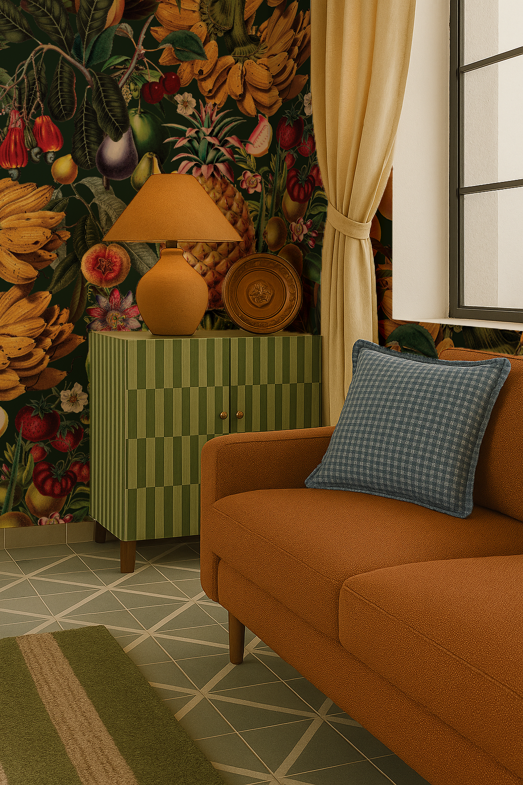 Juicy Fruit Wallpaper, dark green