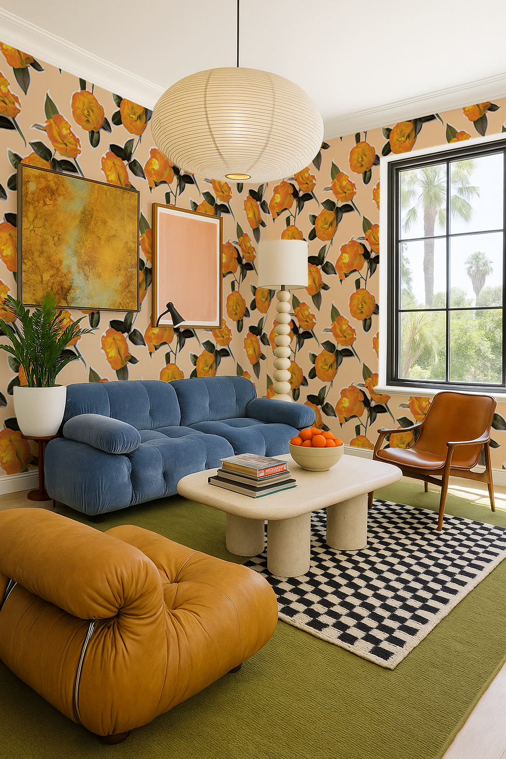 Camellia Wallpaper, peach