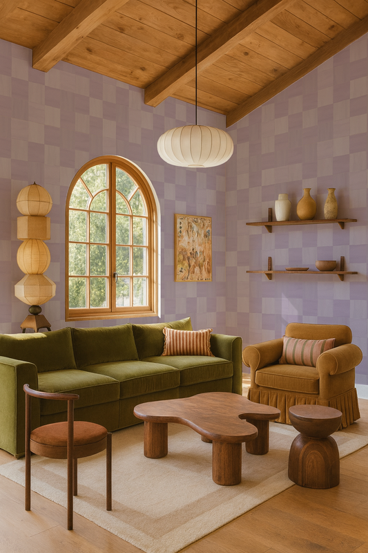 Zellige Wallpaper, lavender