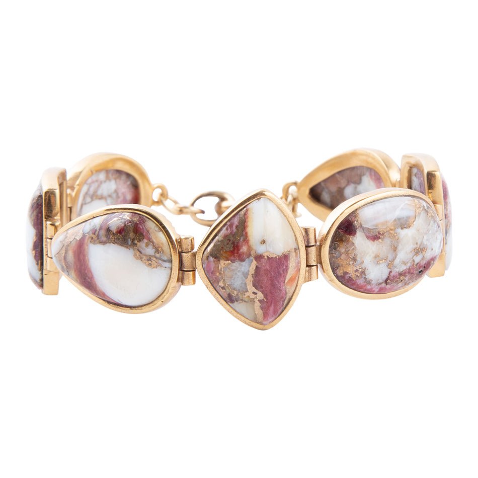 Lots of Links Purple Spiny Oyster Matrix and Bronze Bracelet