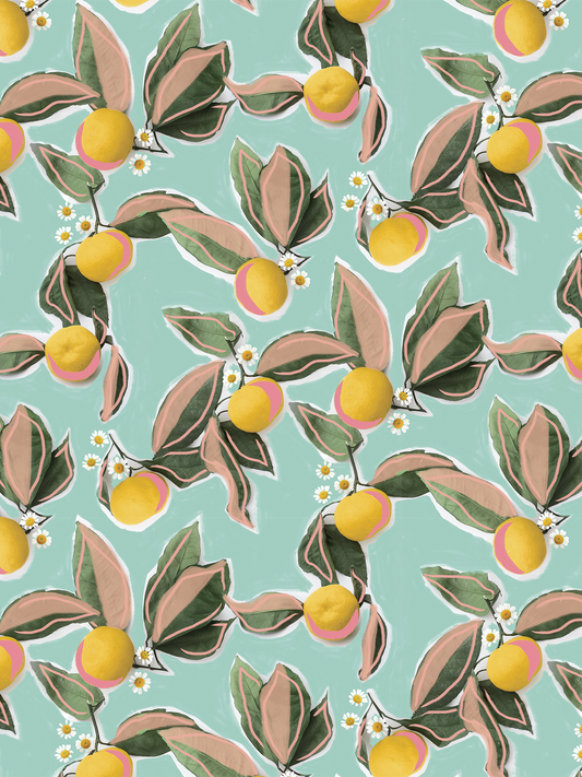 Mandarin Blossom Wallpaper, mint