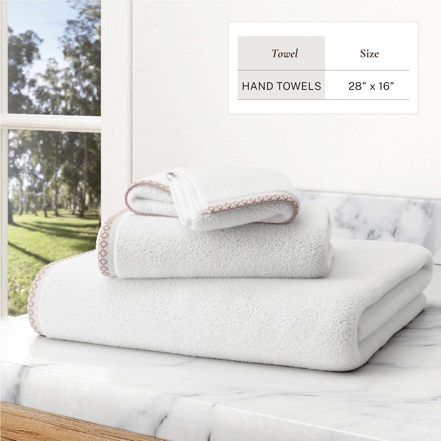 Cotton Border-Stitched 6-Piece Towel Set - Valery Collection