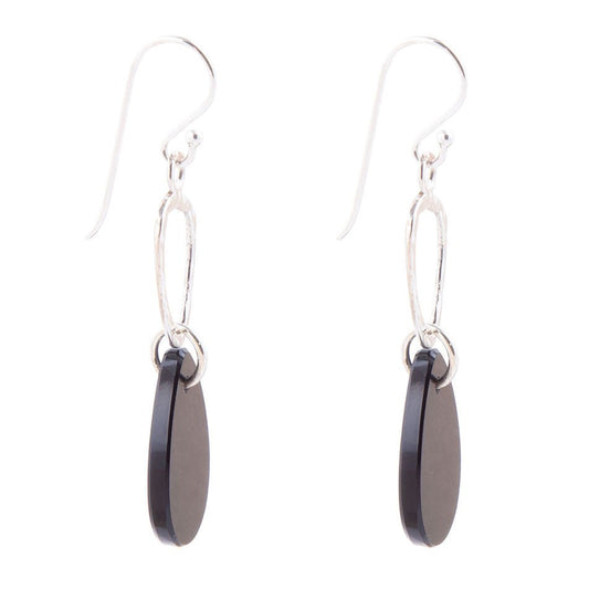 Onyx and Sterling Silver Drop Earrings