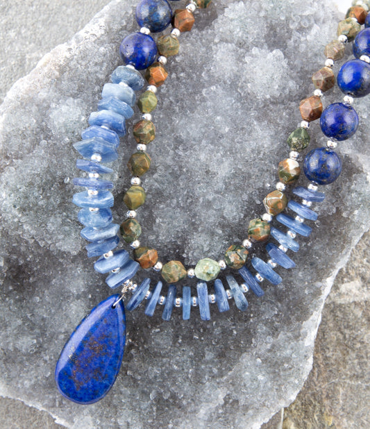 Oxford Two Row Pendant Necklace