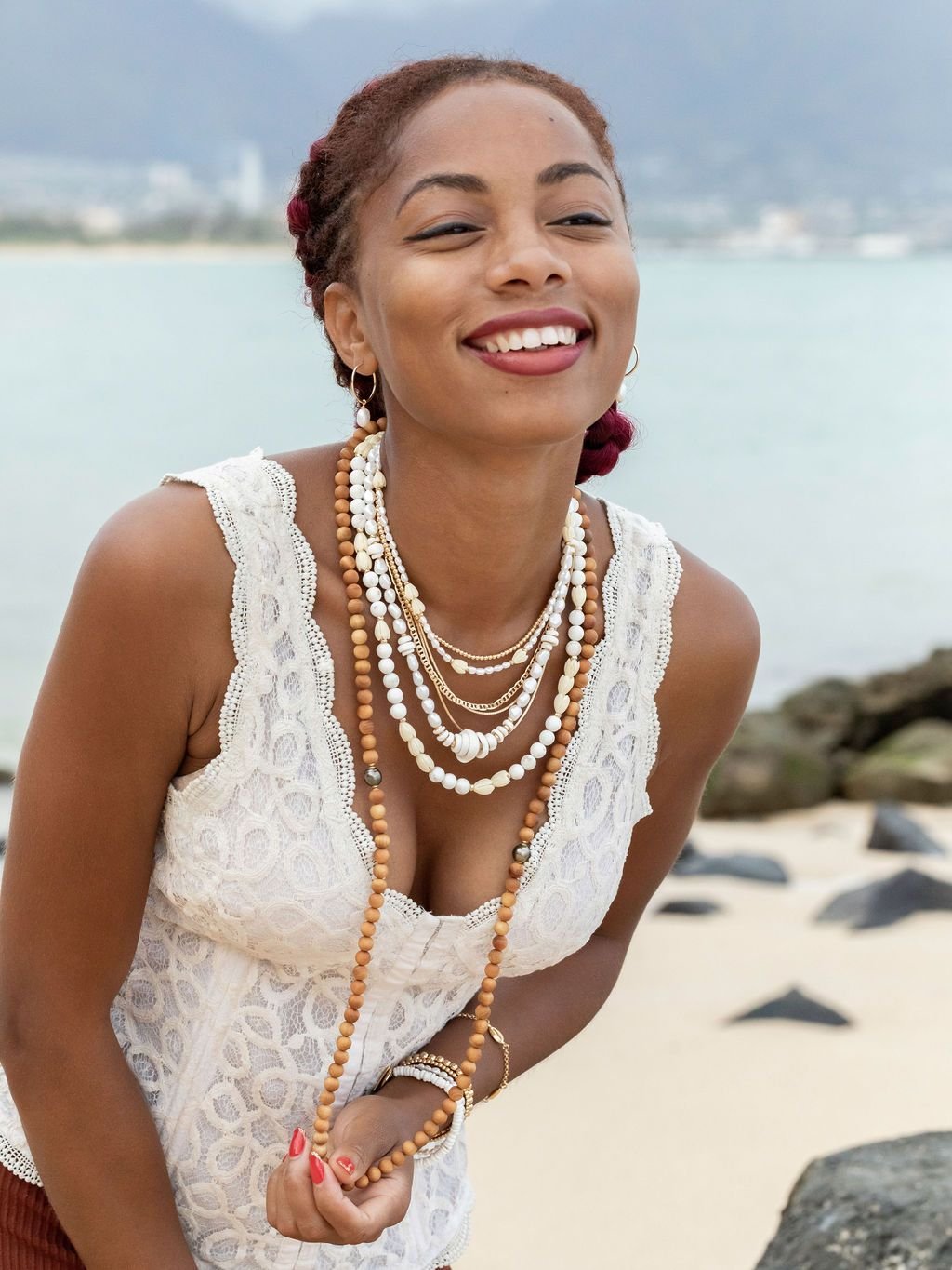 Pikake Gold Pearl Bead Necklace - Mele