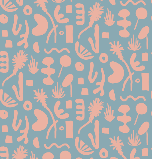 Pool Side Wallpaper, blue and pink