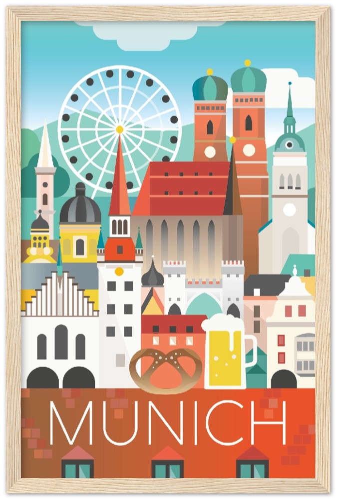 Munich Premium Matte Paper Wooden Framed Poster