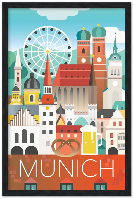 Munich Premium Matte Paper Wooden Framed Poster