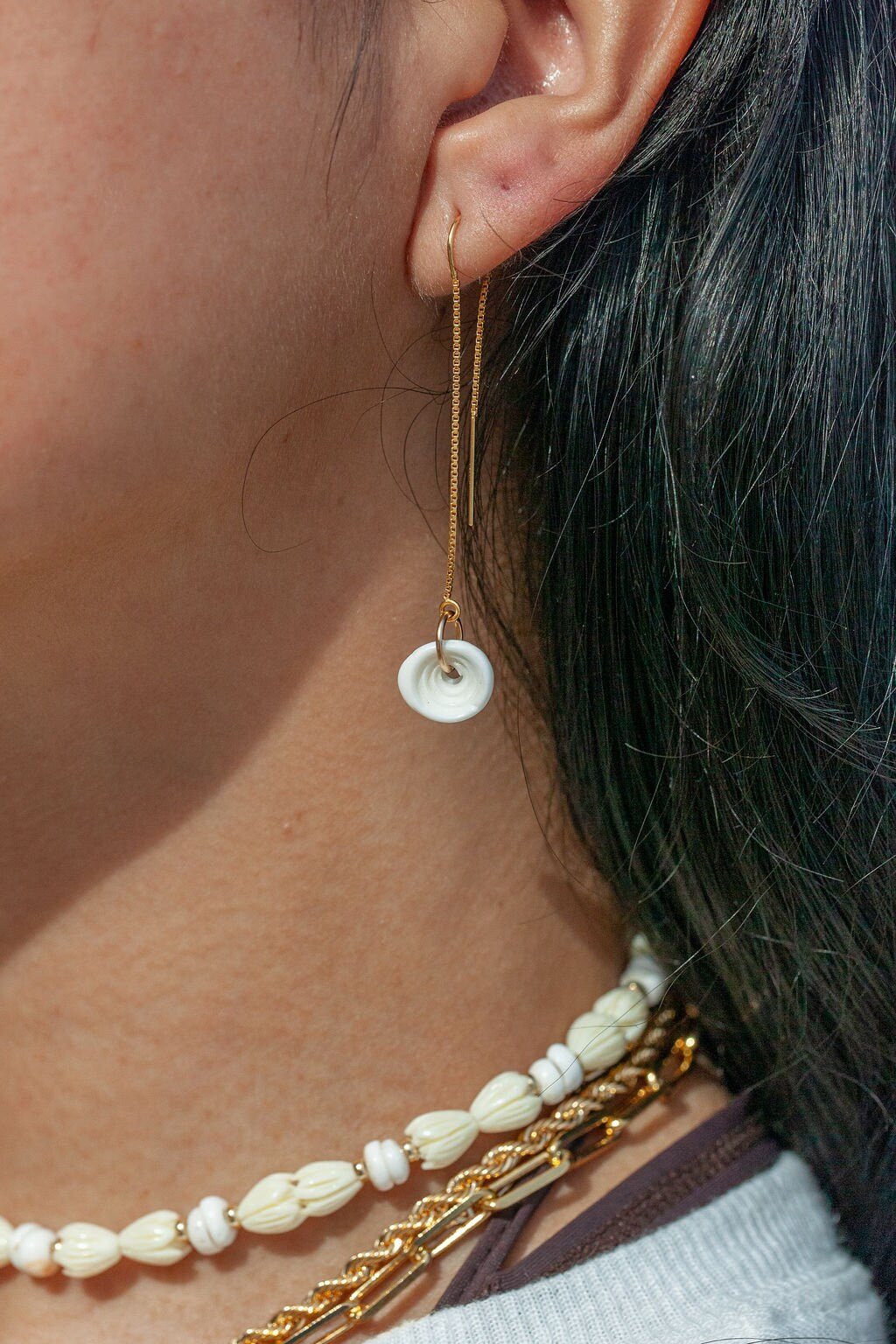 Puka Shell Threader Earrings - Auali'i