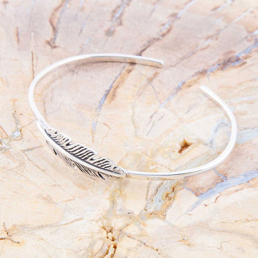 Quill Sterling Feather Cuff Bracelet
