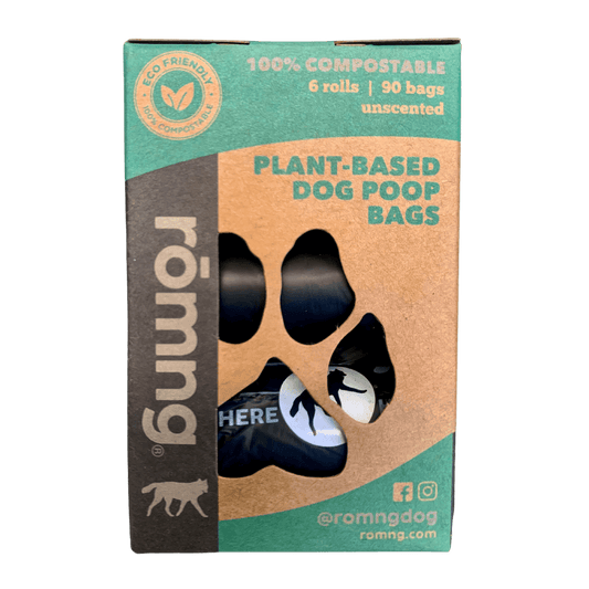 Compostable Dog Poop Bags + Bamboo Dispenser
