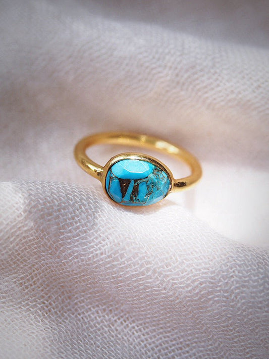 Rose Cut Turquoise Ring - Malu