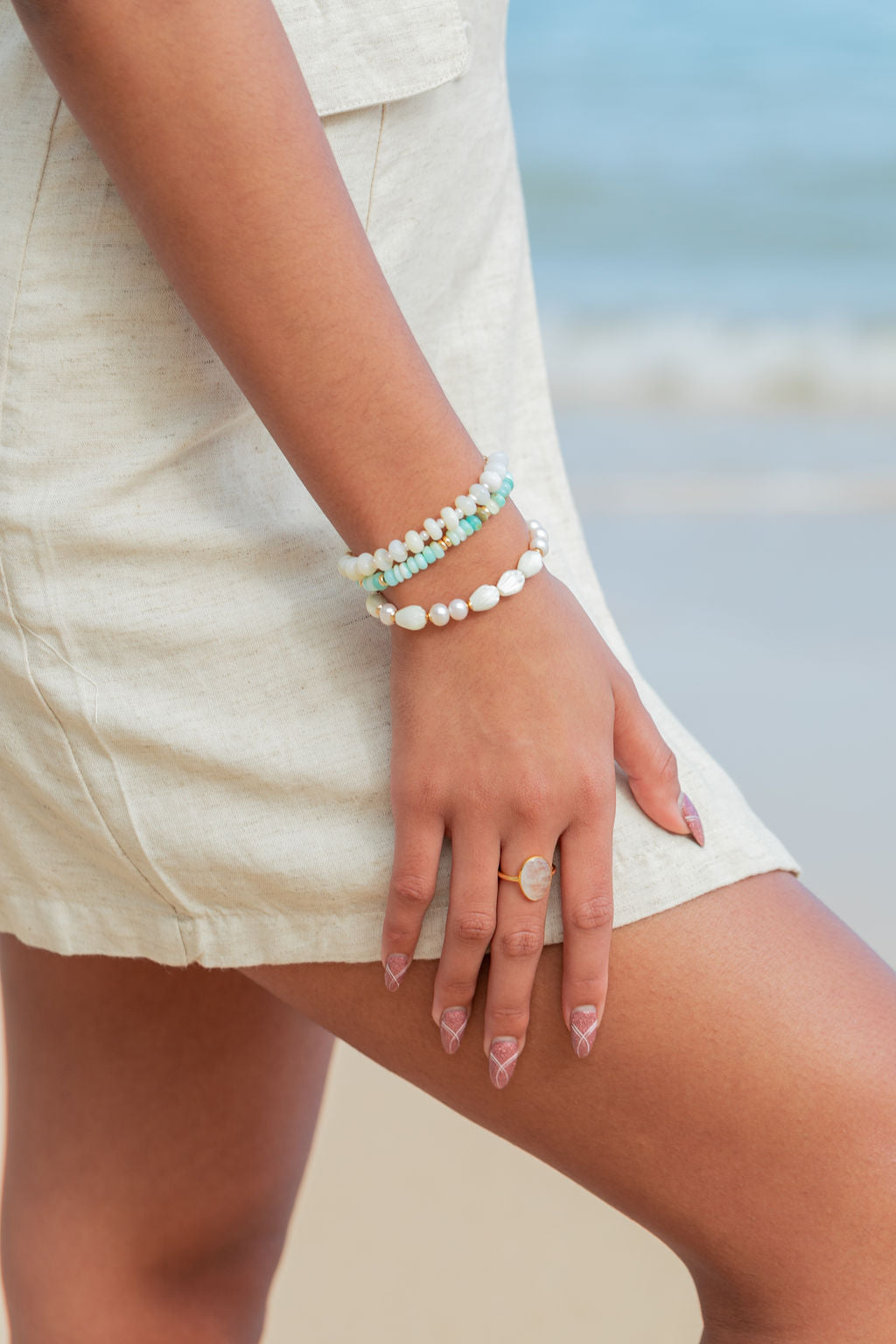Peruvian Blue Opal Gold Bracelet - Mana'olana