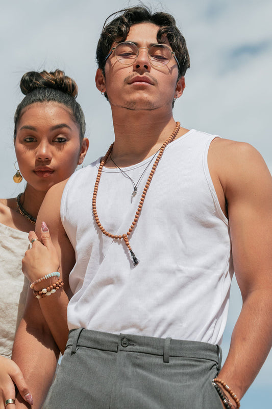 Stretchy Pikake Sandalwood Bracelet - Ho'olana