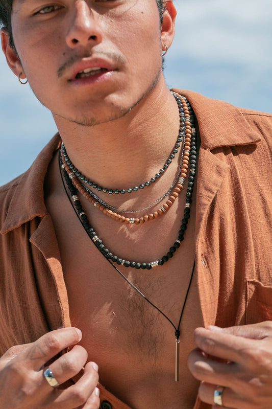 Unisex Men's Silver Sandalwood Necklace - Lanakila