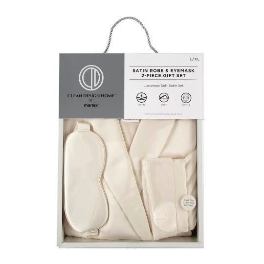 Clean Design Home® Satin Robe with Eyemask Gift Set