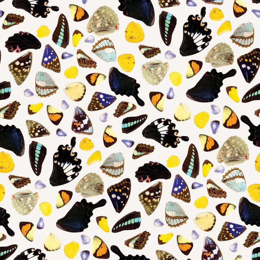 Butterfly Terrazzo Wallpaper, white